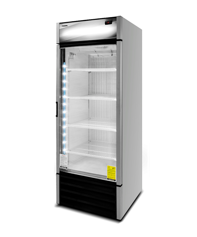 Congelador vertical de 1 puerta de vidrio de 680 litros, modelo CR-23-C-AF-V1
