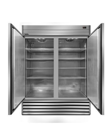Congelador de acero inoxidable de 1388 litros de 2 puertas solida, modelo CR-49-AC-AF
