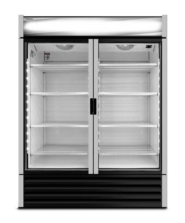 Visicooler vertical de 2 puerta de vidrio de 1388 litros con cenefa, modelo CR-49-V1