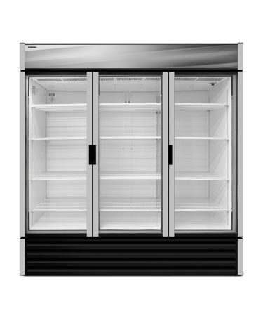 Visicooler vertical de 3 puerta de vidrio de 1842 litros con cenefa, modelo CR-65-V1